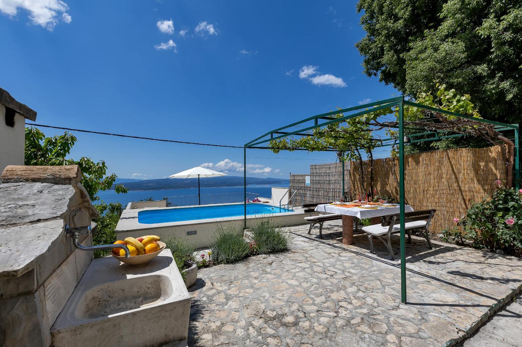 Holiday Home Marta With Heated Pool,Grill,Sea View Bast Eksteriør bilde